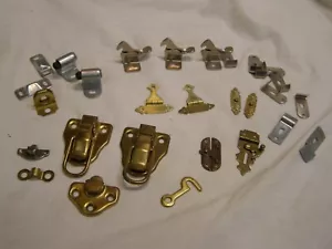28 pc Lot Small Hardware Hinges Latches Etc Small Craft Projects Jewelry Box Siz - Picture 1 of 13