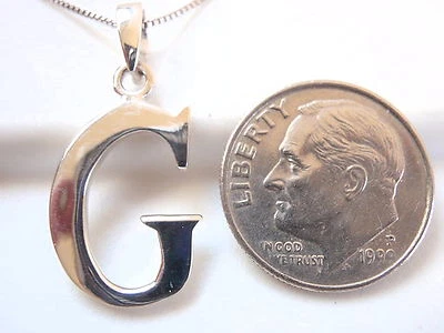 The Letter "G" 925 Sterling Silver Necklace Corona Sun Jewelry g Initial - Image 1 of 2