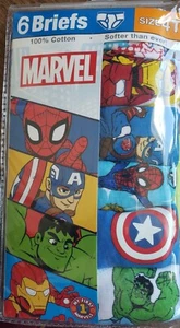Marvel 6 pair Boys Briefs Underwear Spiderman Hulk Toddler 4T - Picture 1 of 2