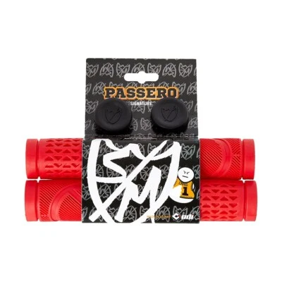S&M PASSERO GRIPS wrist shock GRIPS red BMX bike +bar ends FIT SE GT ODI USA NEW - Image 1 of 3
