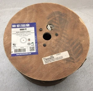 CABLE VERTICAL 107-2180/WH 1000 FT RG59 CABLE COAXIAL TRENZADO SIAMÉS BLANCO - Imagen 1 de 5