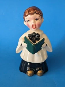 Figura de niño coro pintada a mano cerámica Kreiss 1956 de colección con libro 4,75" JAPÓN DULCE GC - Imagen 1 de 9