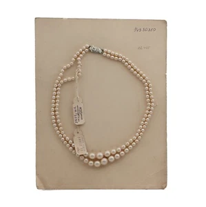 Collana vintage ceca a 2 fili perla perline di vetro rotonde graduali - Foto 1 di 3