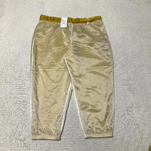 Nike Tech Pack Pants Women 2XL XXL Yellow Mesh Loose Fit Baggy Hiking Casual - Picture 1 of 15