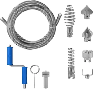 Sonda Sturatubi 5M Diametro 12 Mm,Sonda Stura Lavandini E Scarichi Con 8 Pulitor - Foto 1 di 12
