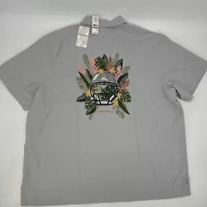 NWT Tommy Bahama Coconut Point Frondly Fan Camp Shirt XXXL Concrete Gray $158 - Picture 1 of 7