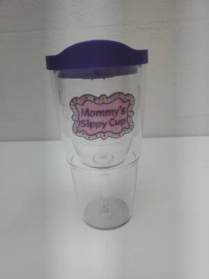 Tervis Mommy's Sippy Cup 16 oz vaso de copa de vino de doble pared tapa púrpura Foto 1 de 4