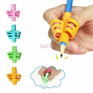 3Pcs 2/3-Finger Grip Silicone Kid Baby Pen Pencil Holder Help Learn Writing Tool