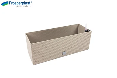 Plant Pot Rectangular Modern Rattan Garden Planters Indoor Outdoor Mocha - Image 1 of 4