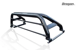 Roll Bar + LEDs + Brake Light For Nissan Navara D40 2005 - 2016 Stainless BLACK - Picture 1 of 12