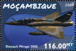 DASSAULT MIRAGE 2000 Multirole Fighter Aircraft Stamp (2019 Mozambique) - Picture 1 of 1