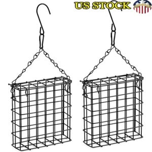 2Pcs Suet Bird Feeders Outdoor Garden Cages Wild Bird Feeder Hanging Suet Cake - Picture 1 of 7