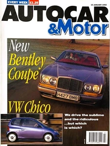 AUTOCAR MAGAZINE 15-JAN-92 - Bentley Continental R, Mazda MX-3, Vauxhall Nova - Picture 1 of 7