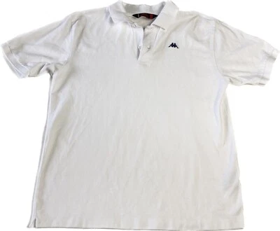 Robe Di Kappa Mens LA Polo Shirt Large White Cotton Navy Logo Very Small Spots - Image 1 of 4