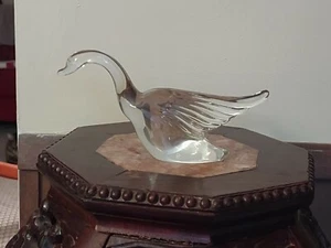 Vintage Heisey Glass Clear Swan Figurine - Picture 1 of 4