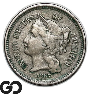 1867 Three Cent Nickel - Image 1 of 3