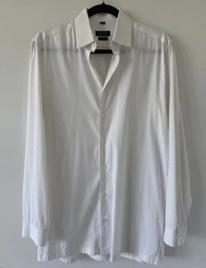 VINTAGE 90s Barneys New York Italian Cotton Extra Slim Buttondown Shirt - 15.5 R - Picture 1 of 5