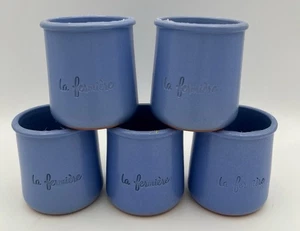 La Fermière Joghurttöpfe Terrakotta glasiert blau - 5 Stück - Bild 1 von 4