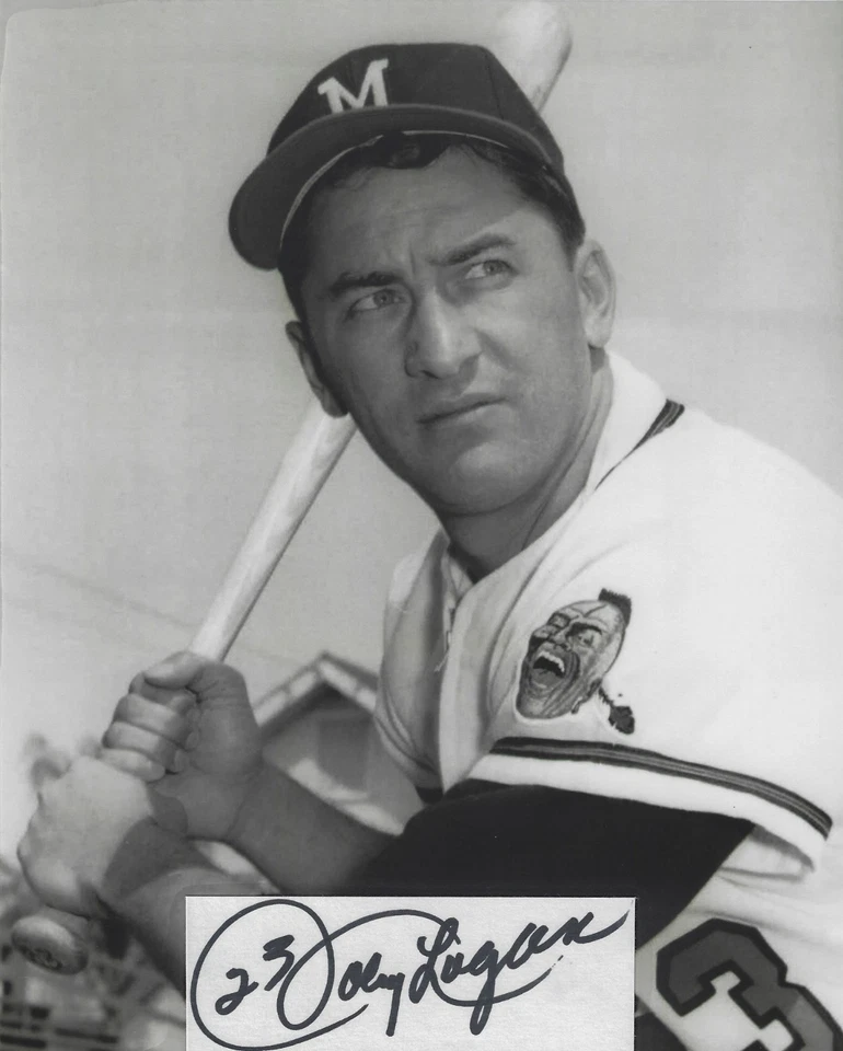 Foto firmada autografiada por Johnny Logan de 8x10 - MLB Braves Pirates - con certificado de autenticidad Foto 1 de 1