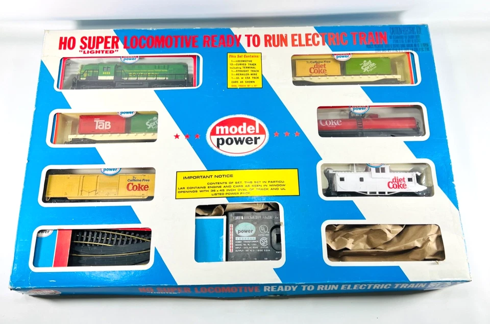 VTG Model Power Coke Coca Cola Train Set HO Scale Lighted Southern Engine #6695 - Image 1 of 4