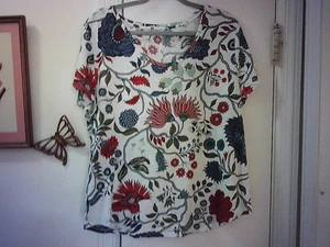 Ann Taylor - Top tejido manga corta cuello redondo floral multicolor - Talla XL - Imagen 1 de 6