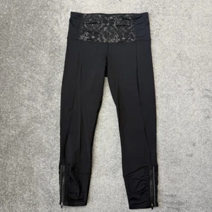 Pantalones Lululemon Mujer 6 Negros Cremallera Leggings Recortados 24" Entrepierna Yoga Atlético - Imagen 1 de 10