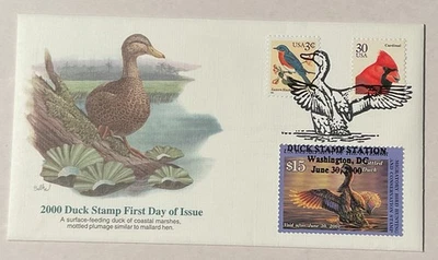 Stamps USA duck stamps FDC 2000 $15.00 DOLLARS STAMP - Image 1 of 2