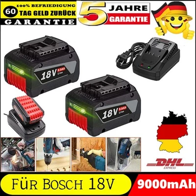 18V Professional 9.0Ah Akku Ladegerät für Bosch GBA GSR GSB BAT618 BAT609 BAT620 - Bild 1 von 4
