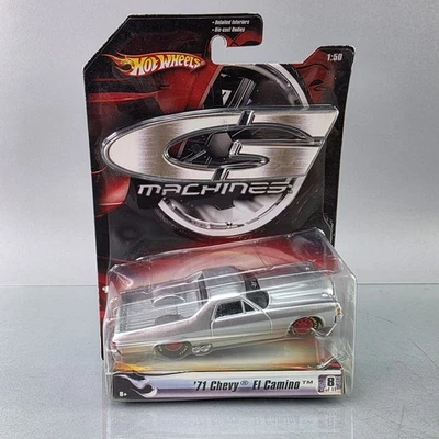 Hot Wheels G Machines '71 CHEVY EL CAMINO Silver 1:50 Diecast Street Legal 2006 - Image 1 of 4