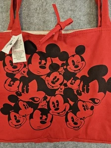 Disney World Parks 1971 Reversible Mickey Mouse Canvas Bag Tote Bag Red NEW - Picture 1 of 11