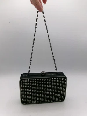 KG by Kurt Geiger Black Clutch Bag with Silver Studs and Chain Strap - Image 1 of 4