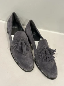Stuart Weitzman Guido gray Suede  Tassel Loafers women’s size 7.5 Narrow - Picture 1 of 8