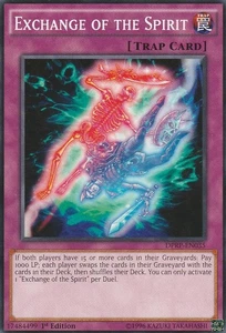 B338 YUGIOH TRAP CARD EXCHANGE OF THE SPIRIT DPRP-EN035 - Picture 1 of 1