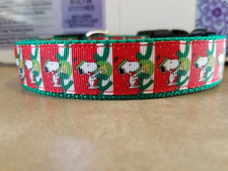 Snoopy  inspired Christmas dog collar - Image 1 of 1