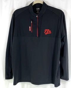 adidas Climalite Golf Mens 2XL Mixed Media Quarter-Zip Black Jacket Long Sleeve - Picture 1 of 9