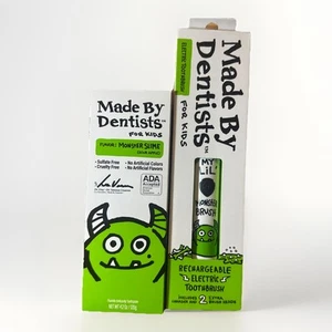 Made By Dentists Kids Electric Toothbrush With Monster Slime Toothpaste - Picture 1 of 2