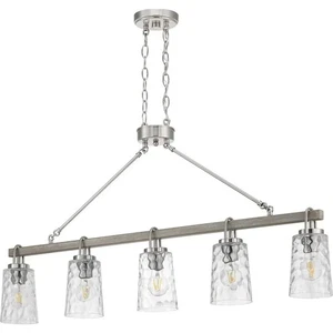 Progress Lighting Tiana 5-Light Driftwood & Brushed Nickel Transitional Chandeli - Picture 1 of 3
