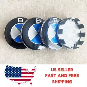 Set of 4 For BMW 68mm Wheel Center Hub Caps Logo Badge Emblem Rim Hubcaps Emblem - Picture 1 of 3