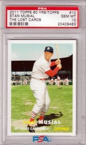STAN MUSIAL 2011 Topps 60 Years Of Topps-Lost Cards #10 PSA 10 GEM MINT Pop 4 - Picture 1 of 2