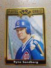 Ryne Sandberg Chicago Cubs 1992 Player's Choice Gold Cartwrights #27