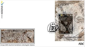 Kosovo Stamps 2025. Europe: Archaeological Discoveries - Ulpiana. FDC Block MNH - Picture 1 of 1