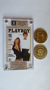 DONALD TRUMP March 1990 Playboy Magazine DONALD TRUMP COVER Acrylic Case & COIN - Picture 1 of 7