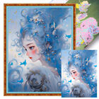 Full Embroidery Eco-cotton Thread 11CT Printed Sweet Blue Sky Girl Cross Stitch
