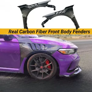 Real Carbon Fiber Set Wide Body Fender Flares For 2023-25 Honda Civic Type-R FL5 - Picture 1 of 12