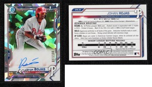 2021 Bowman Chrome Prospects Atomic Refractor /100 Johan Rojas #CPA-JR Auto