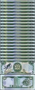 Trinidad and Tobago 5 Dollars, 2006 2017, UNC, 20 Pcs LOT, Consecutive, P-47c - Picture 1 of 5