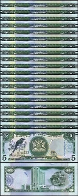 Trinidad and Tobago 5 Dollars, 2006 2017, UNC, 20 Pcs LOT, Consecutive, P-47c - Image 1 of 4