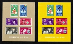 Togo 1962 Boy Scout Movement 2 fogli imperfetti miniatura (SG MS286a, ecc.) Nuovo di zecca - Foto 1 di 1