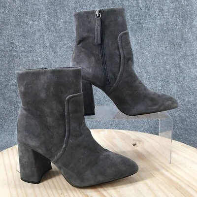 Steve Madden Boots Womens 7.5M Gray Jaque Ankle Bootie Pointed Toe Suede Leather - Image 1 of 4