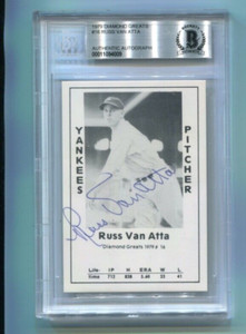 1979 Grand Slam - RUSS VAN ATTA - Autograph - YANKEES  BGS Slabbed d. 1986